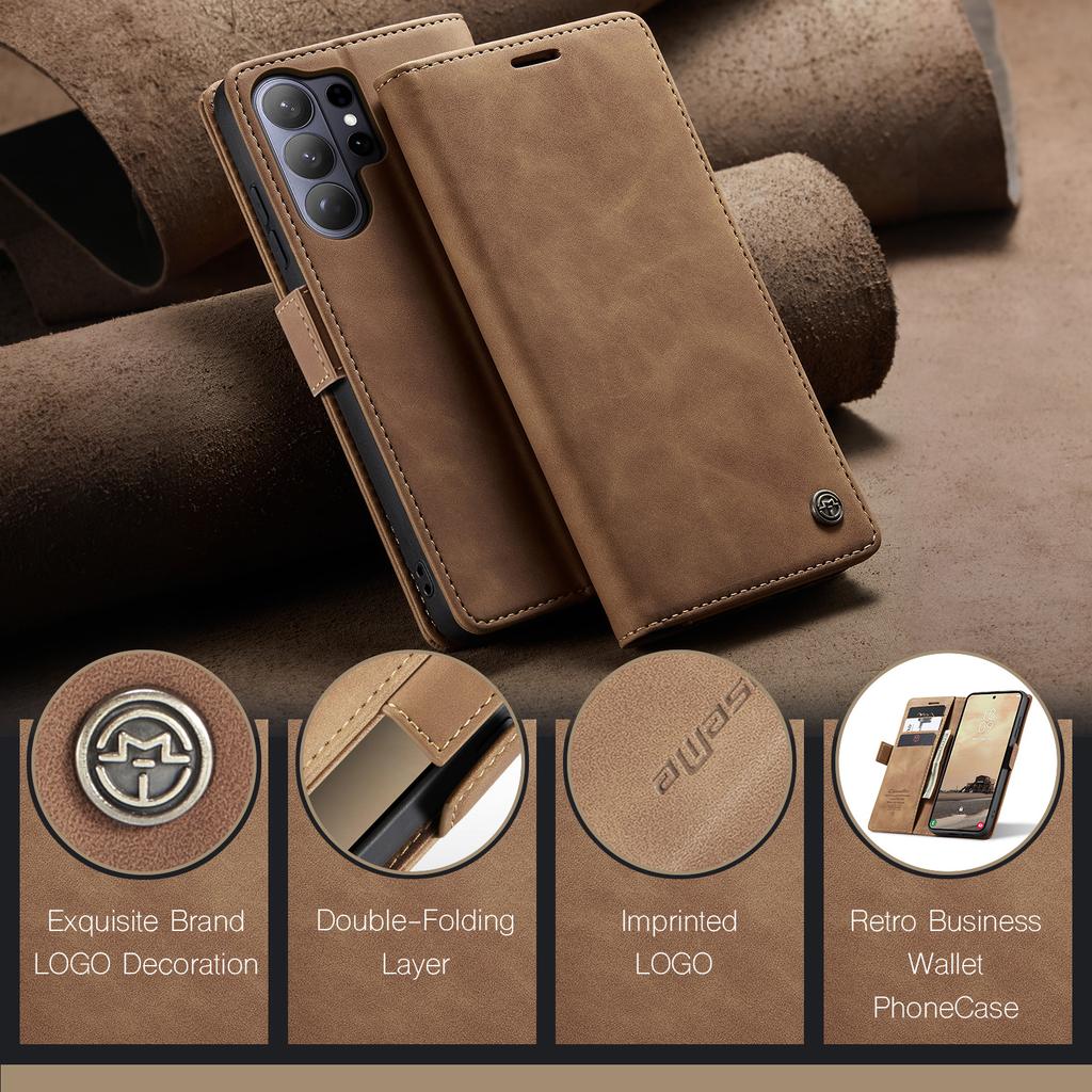 Business Cards Solt Magnet Wallet Leather Case For Samsung S26 Ultra S25 Plus S24 S23 A36 A56 A17 A07 Book Funda Stand Bag Cover