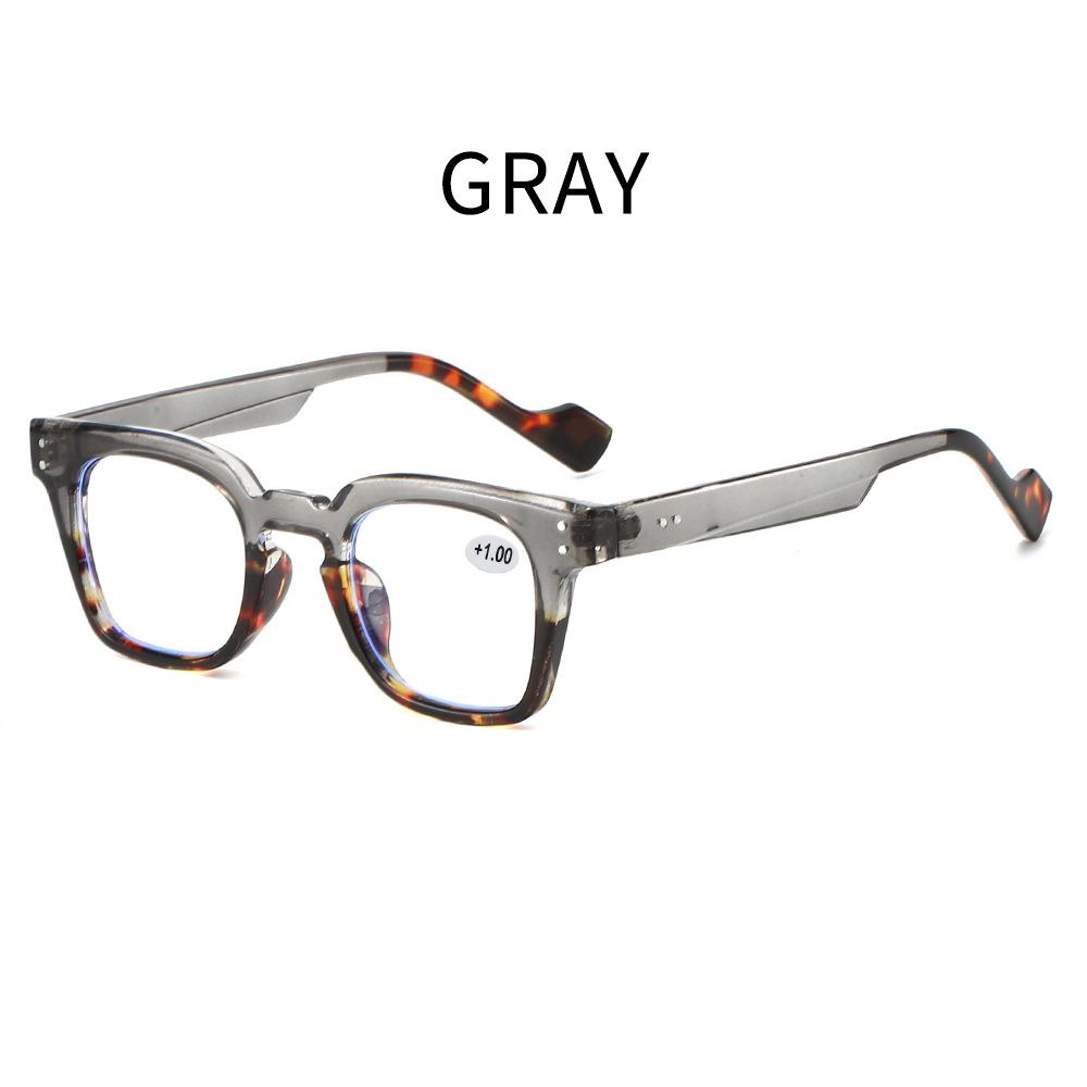

Stylish Square Frame Reading Glasses Luxury Design Anti Blue Light Eyewear Trend Men Women Presbyopia Eyeglasses Unisex To+4.0 +4 сірий