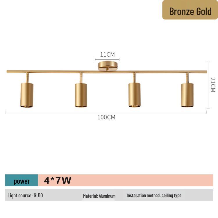 Nordic Rose Gold LED Track Spotlight, 7W Surface Mounted Ceiling and Background Wall Display Light.