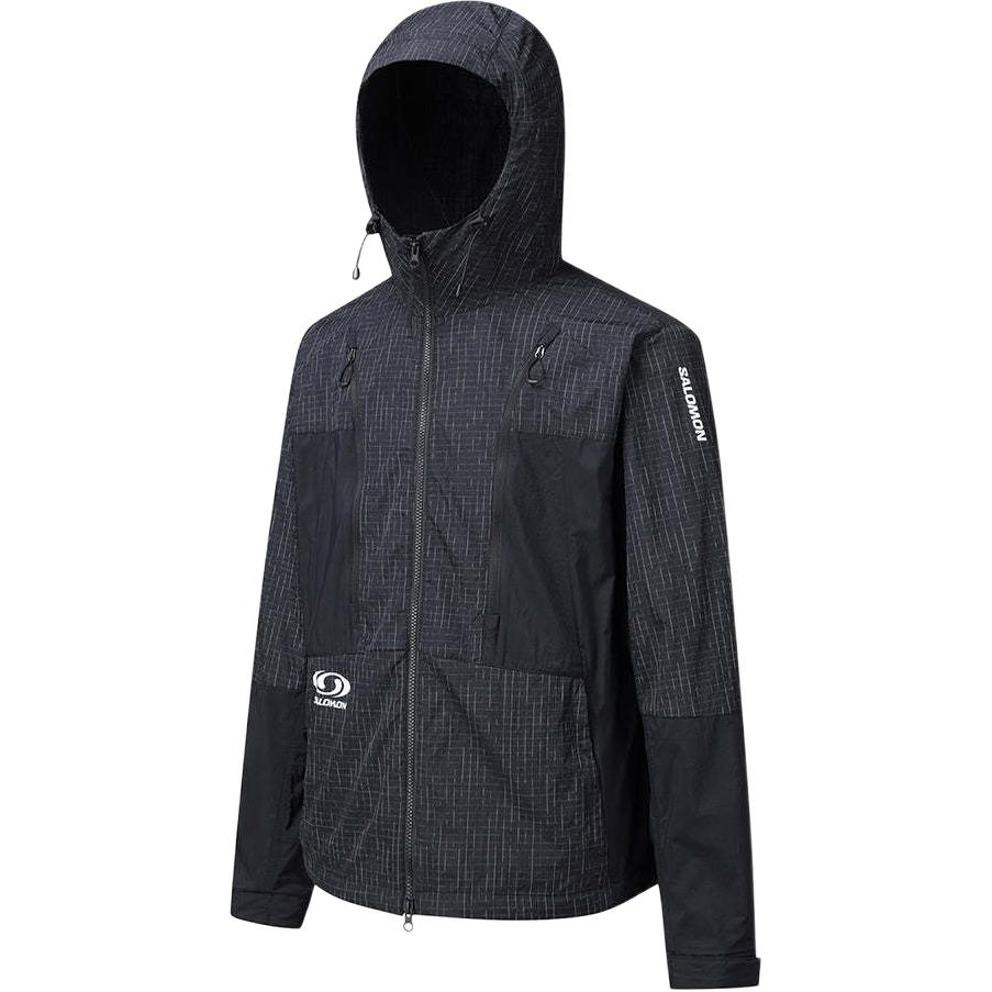Salomon Letter Logo Loose Fit Hooded Long Sleeve Jacket Men Jacket Black C28046