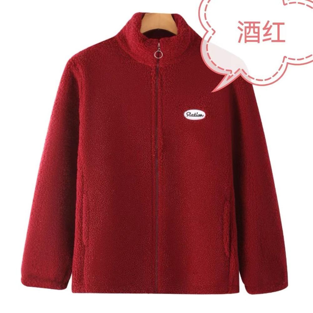Autumn Winter Sherpa Fleece Warm Coat Women Sweatshirt Fleece Lined Thickened Fashion Fleece Top Jacket