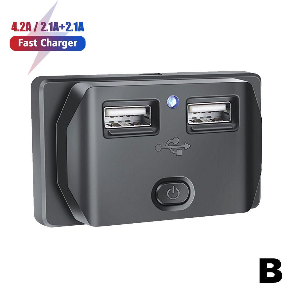 12V 24V PD Typ C QC 3.0 USB-Schnellladegerät mit Schalter, LED-Licht, Steckdose, Schnellladung für Auto, Motorrad, Wohnmobil, Boot