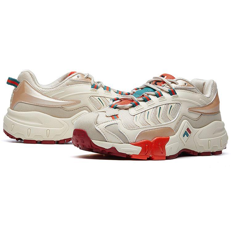 Fila Ravagement Mesh Fabric Synthetic Leather Retro Sports Comfortable Shock Absorbing Breathable Lightweight Low Top Casual Shoes F12W041115FAG