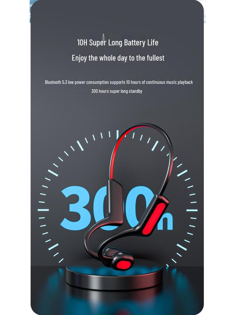 New 5.3 Bone Conduction Wireless Bluetooth Sports Earphones - Non-In-Ear, Anti-Drop, Ideal for Running