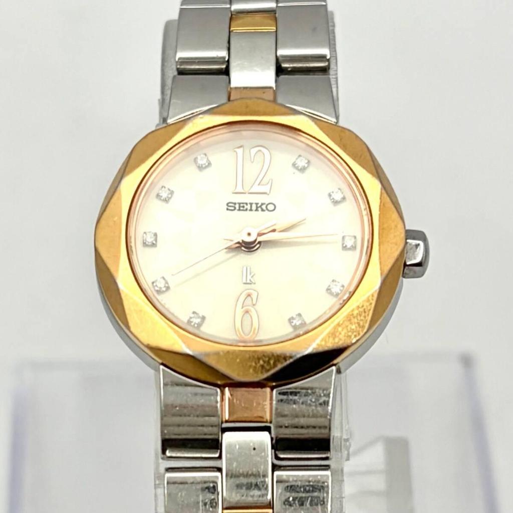 Used [New battery] SEIKO lk Rukia 10P diamond ladies watch 1N01-0KH0 600407