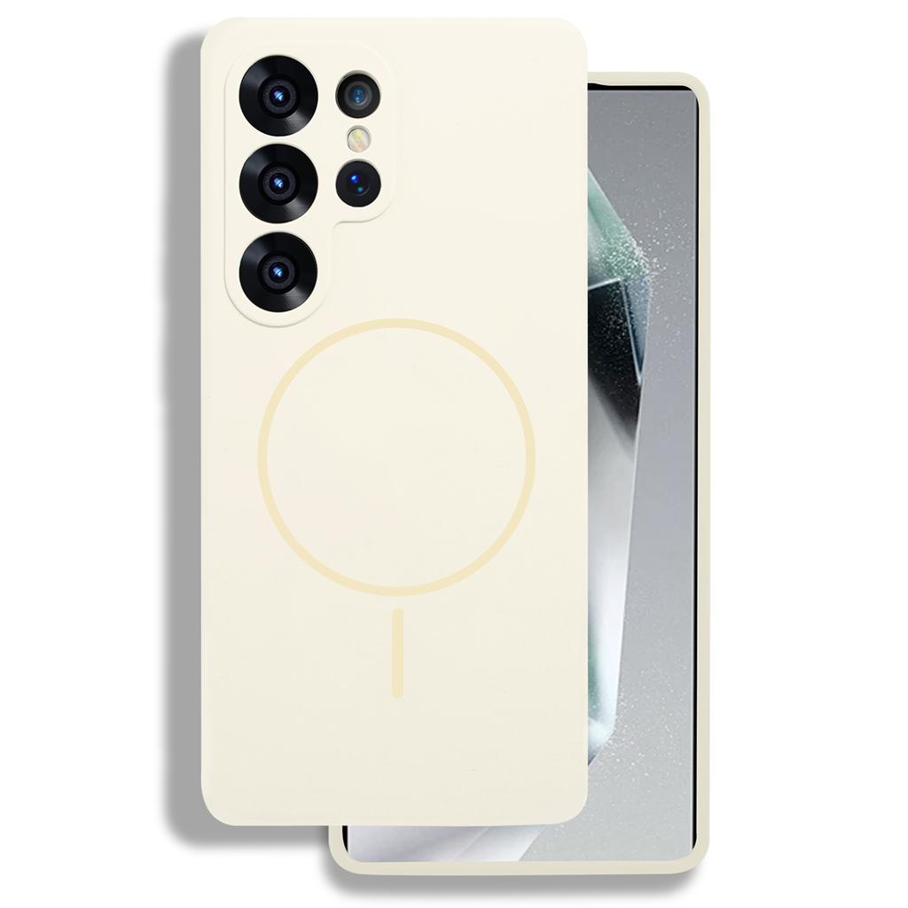 Bulk Purchasing For Samsung Galaxy S25 Ultra Magnetic Case Liquid Silicone+PC Phone Back Cover