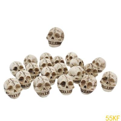 55KF Pack Of 20 Creative Resins Skull Face Bone Skull Stone for Halloweens Party and Home Decoration