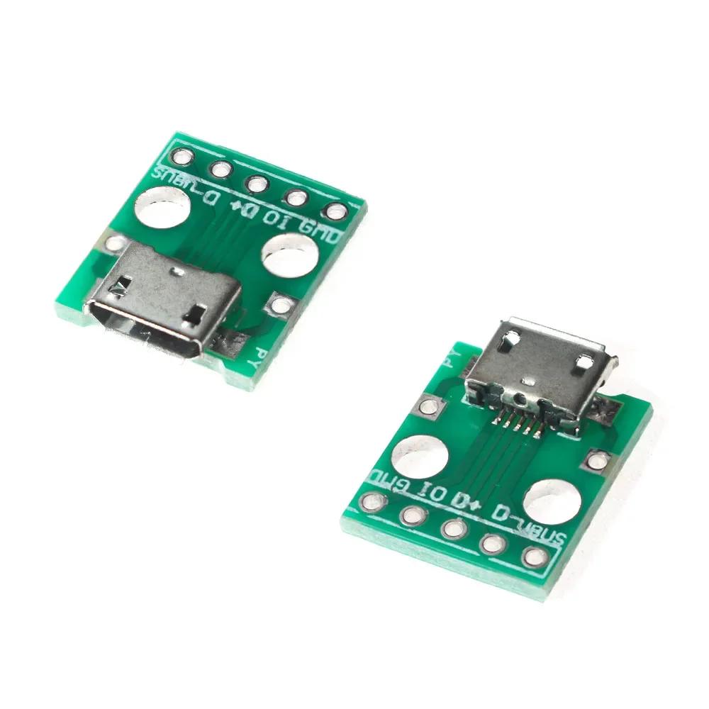 10PCS MICRO To DIP 5pin Female Connector MICRO PCB Test Board USB Mother Seat