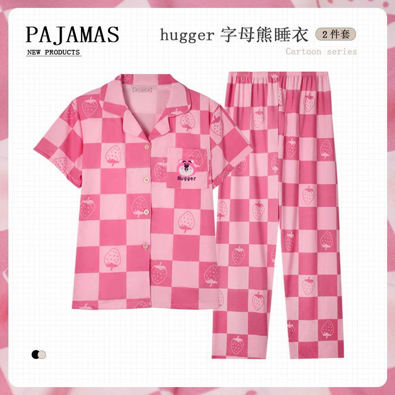 Cute Melody pajamas women's Japanese sweet cartoon style loungewear age-reducing girls cardigan short-sleeved set