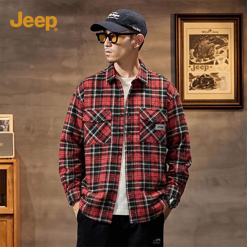 JEEP American Fashion Casual Long Sleeve Shirt L