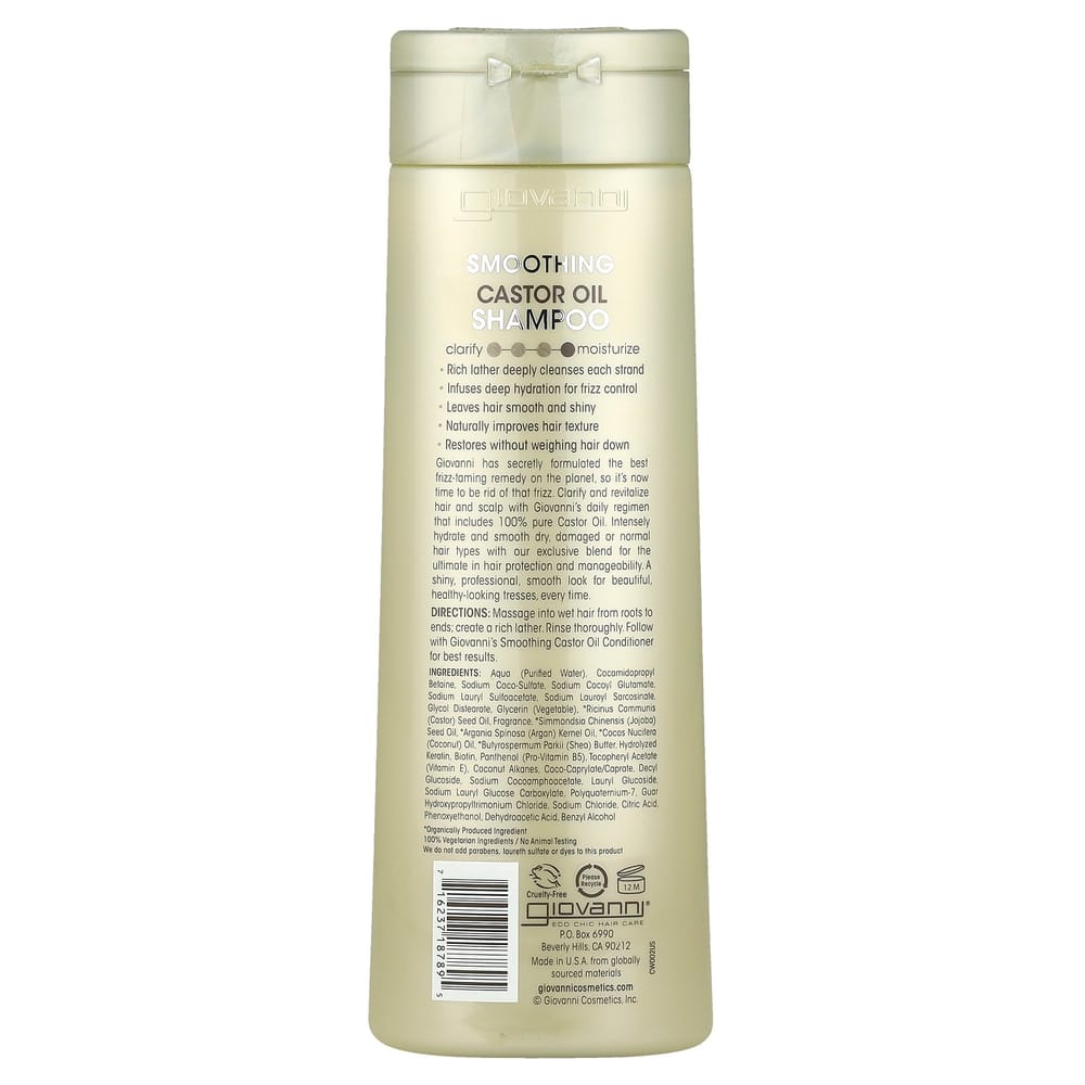 Giovanni Smoothing Castor Oil Shampoo for All Hair Types, 399ml (13.5 fl oz)