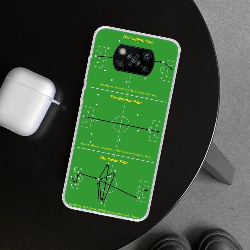 Football Soccer Tactics Time Phone Case Cover for Xiaomi Poco X6 X5 X4 X3 Nfc X7 F7 Ultra F6 Pro F5 F4 Gt F3 M6 M5 M4 M3 Print C