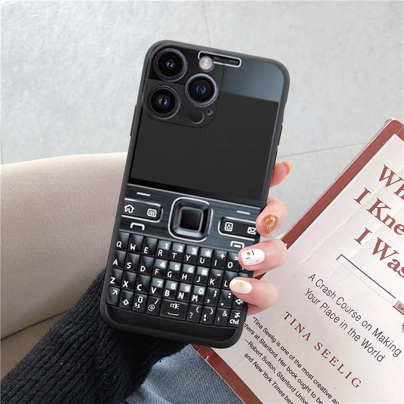 Tālruņa maciņi iPhone 15 Pro 6 14 XS 13 Max XR 12 Mini 7 Plus X SE 8 11 Funny Retro Camera Phone Rakstains mīksts TPU triecienizturīgs bufera apvalks