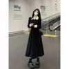2026 Retro Color Block Corduroy Waist-Cinched Long-Sleeve Dress for Women - Plus Size Spring/Autumn Chic