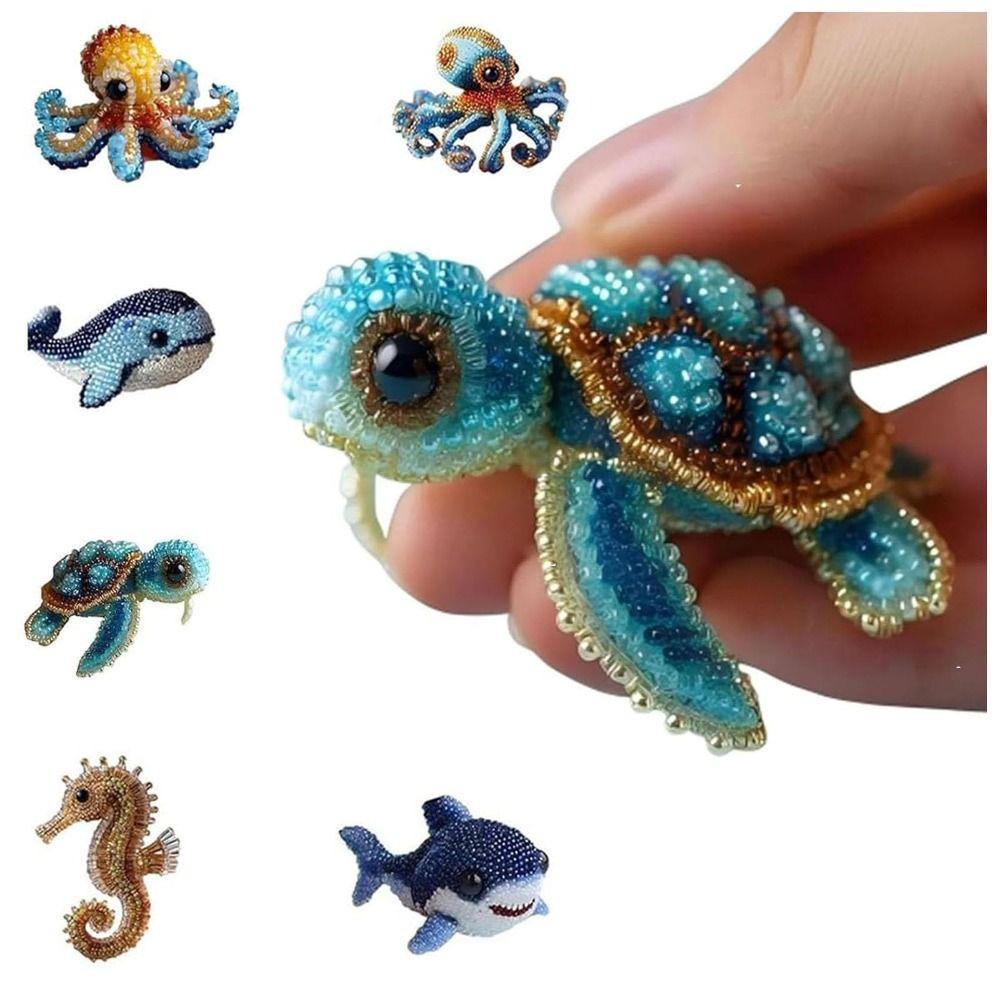 Animals Sea Creature Beaded Embroidery Kits Embroidery 3D Beadwork Craft Kit  for Craft Lovers