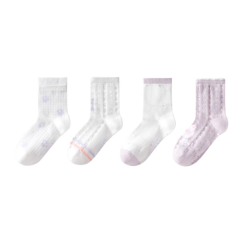 YEEHOO 7A Antibacterial Breathable Mesh Kids Mid-Calf Socks S