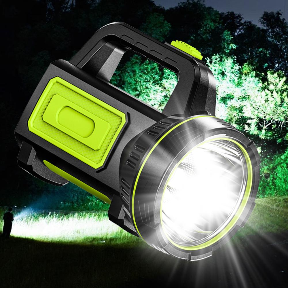 Rechargeable Flashlight Strong Searchlight Led Super Bright Handheld Lighting Night Work Emergency Outdoor Fishing Camping Lamp