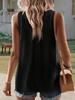 Womens Swiss Dot Sleeveless Tank Top Crew Neck Loose Fit Summer Cami