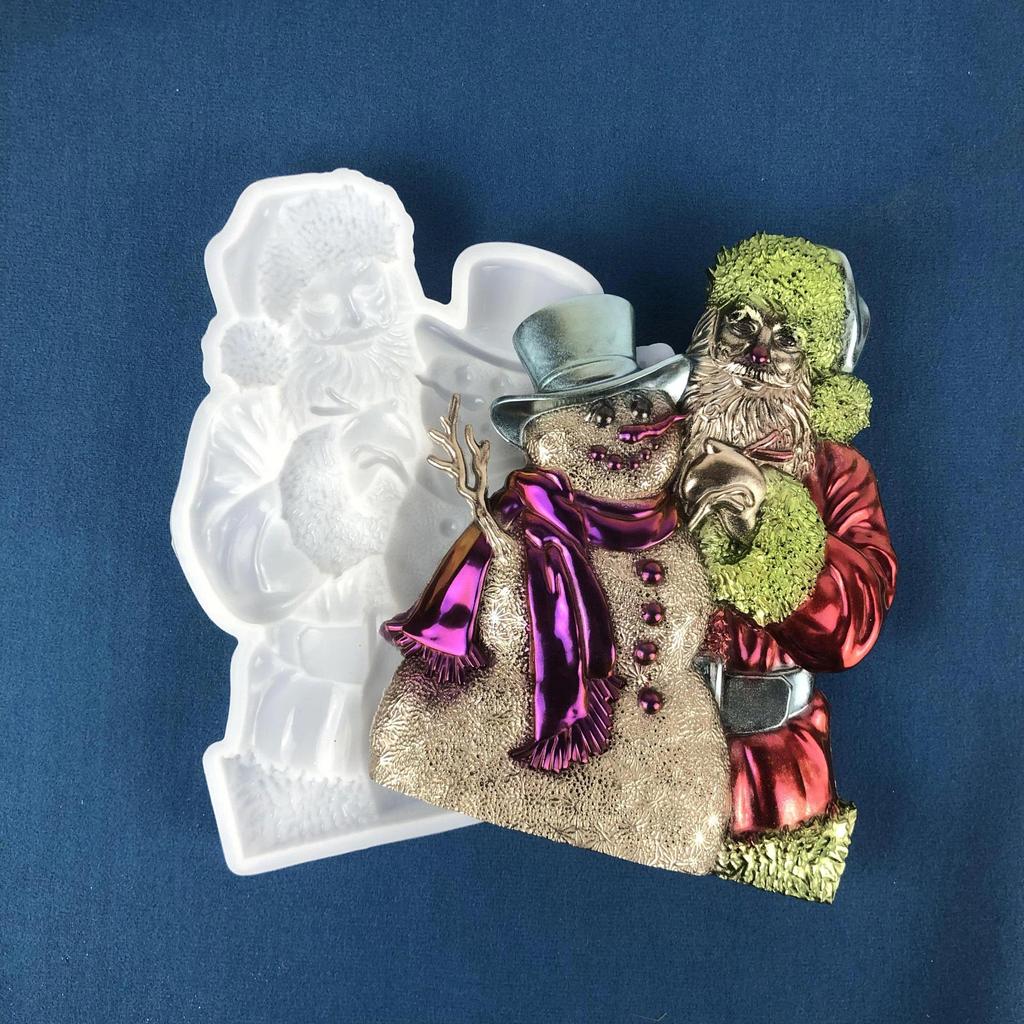 Semi-stereoscopic Santa Claus Wall Ornaments Drop Glue Mold Diy Wall Pendant Desktop Decoration Epoxy Silicone Mold