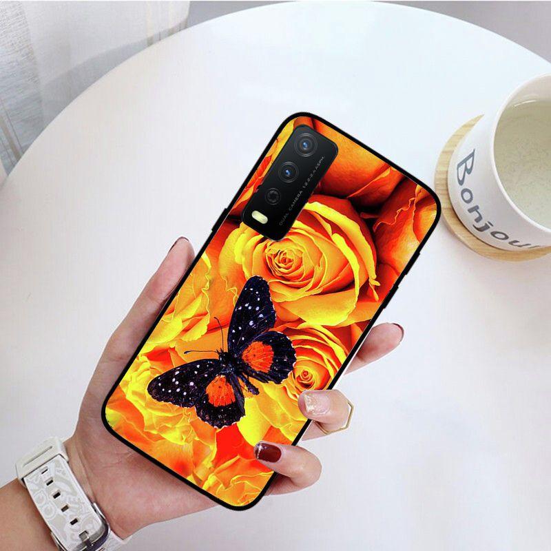 Red Butterfly Roses Flower Phone Cover For Vivo Y31 Y30 Y33S Y11S Y12S Y17 Y20 Y20S Y21S Y1S Y53S Y15 Y19 Y91C V23 Cases Coque