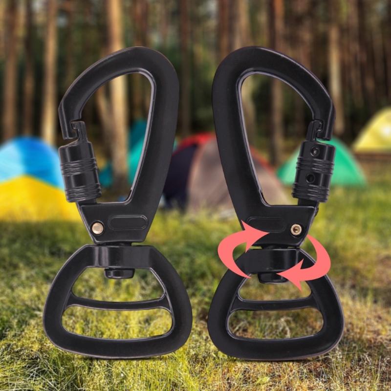 Outdoor Wirbel Haken Karabiner Schlüsselanhänger Hummerschließe 360 Drehbar Starke Spannung Hummerschließe Gepäckzubehör