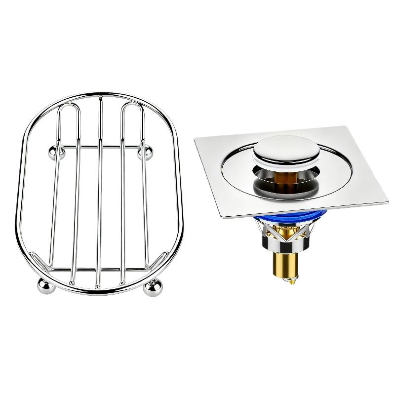 Stainless Steel Soap Dish Quick Drainage Anti-Slip Pop-Up Stainless Steel Floor Drain Shower Room Bathroom Hardware Accessories