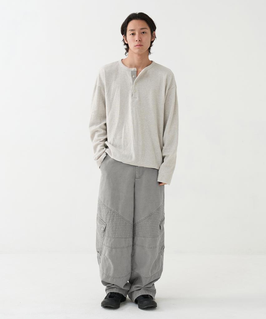 KNOUUN Washed Biker Cargo Pants (Gray)
