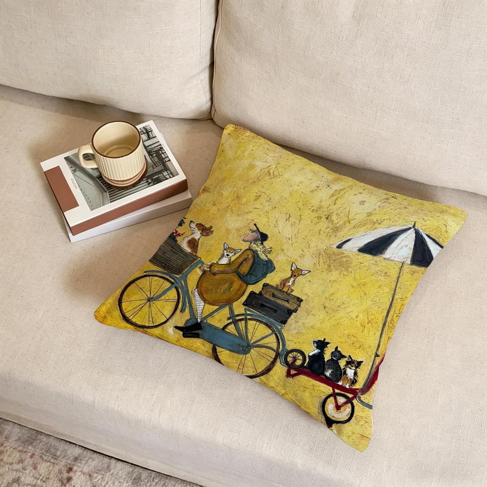 S-Sam Toft Art Cushion Cover Fabric Soft Furnishing,Pillowcase, Cushion Cover, Sofa Pillow, Home Decoration