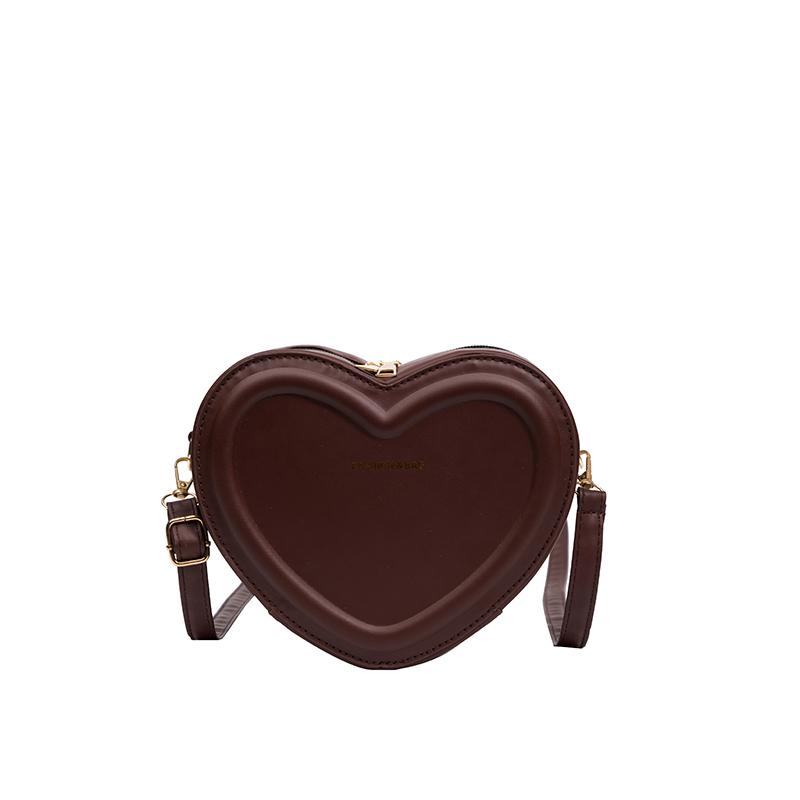Fashion Casual Women'S Shoulder Bag Pu Solid Color Heart Shape With Adjustable Belt Ladies Crossbody Bag For Outings Festivals