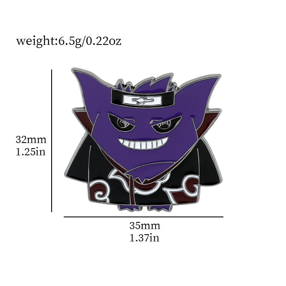 Funny Pokemon Metal Badge With Cartoon Character Design And Droplet Oil Craft