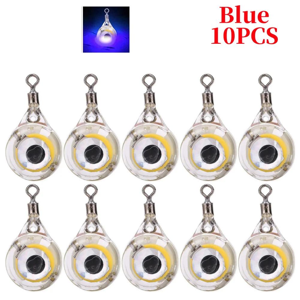 LED Attracting Fish Light Mini Deep Drop Underwater Eye Shape Fishing Squid Fishing Bait Luminous Lure for Attracting Fish
