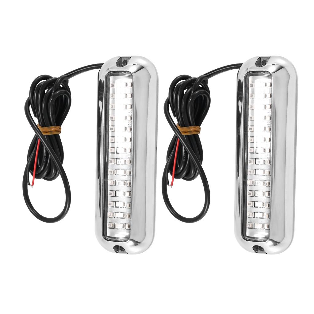 NEW-2Pcs 42LED Boat Drain Light Boat Transom Light Blue Underwater Pontoon Marine Light