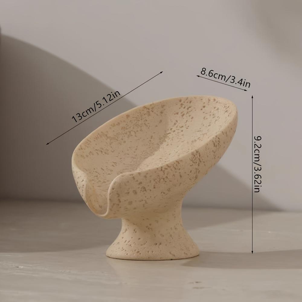 

Hotel Travertine Lotus Soap Holder Drainable Bathroom Storage Box Portable Non Metal жёлтый