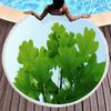 Green Yellow Leaves Print Round Beach Towel,Microfiber Circle Beach Towels Sand Free Quick Dry Picnic Yoga Mat Circle Tablecloth