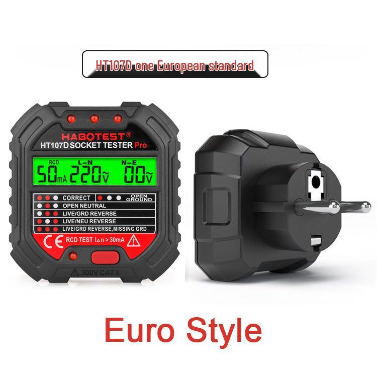 HABOTEST HT107 Series Pro RCD Socket Tester (Models: HT107E, HT107D, HT107B) - EU, UK, US Versions