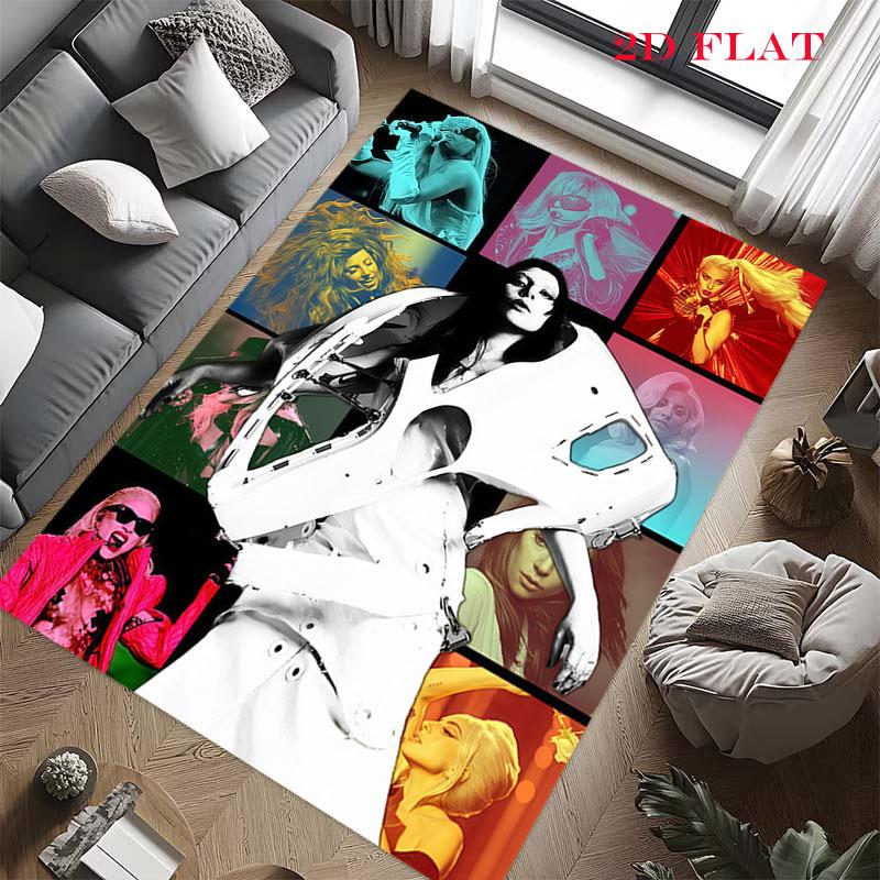 Lady Gaga Bold Carpet Rug for Living Room Bedroom Home Sofa Decoration,Kids play Nonslip Floor Mat