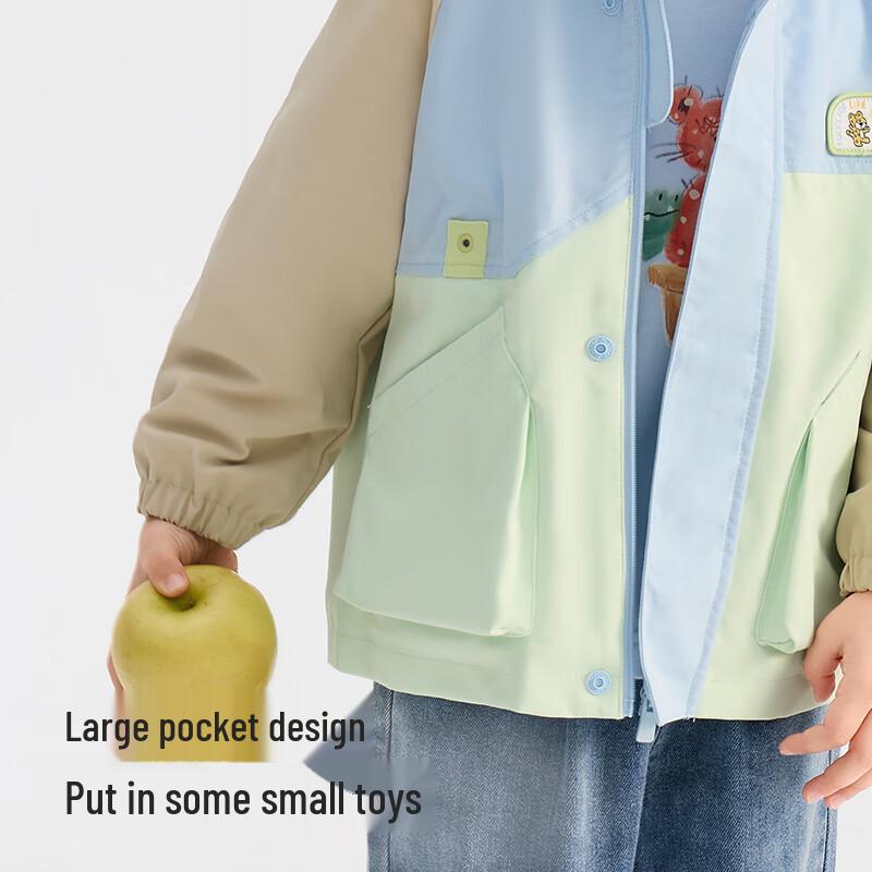 Balabala Boys' Color-Block Hooded Spring Jacket