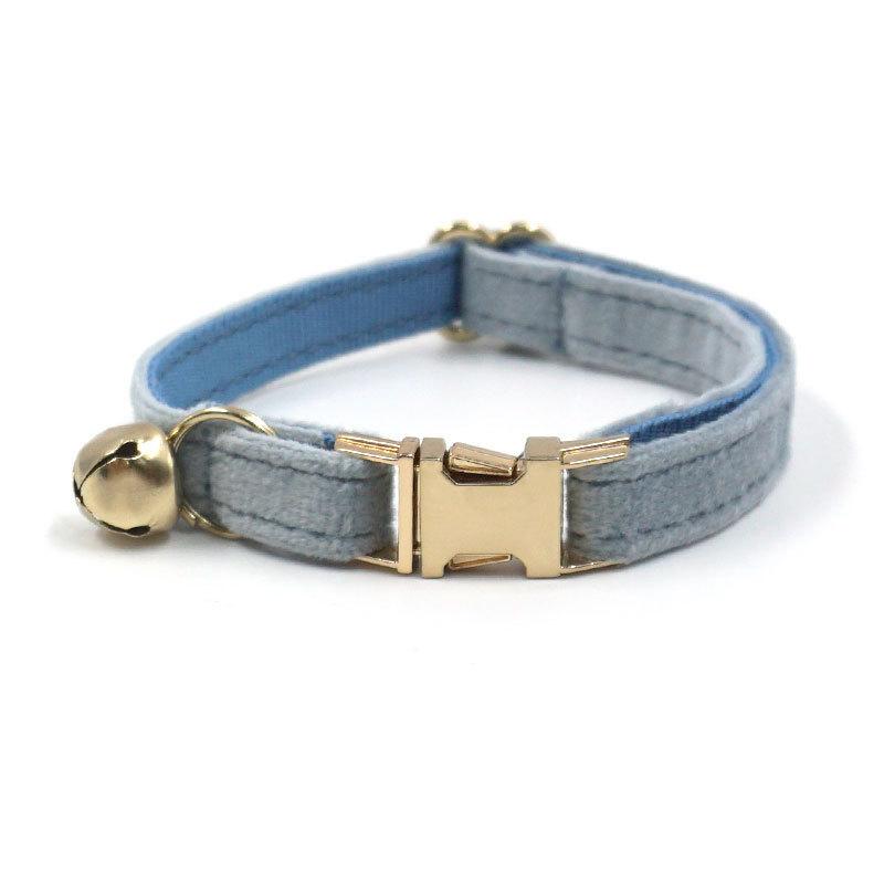 Cat Collar With Solid Color And Bell Decoration For Indoor And Outdoor Use