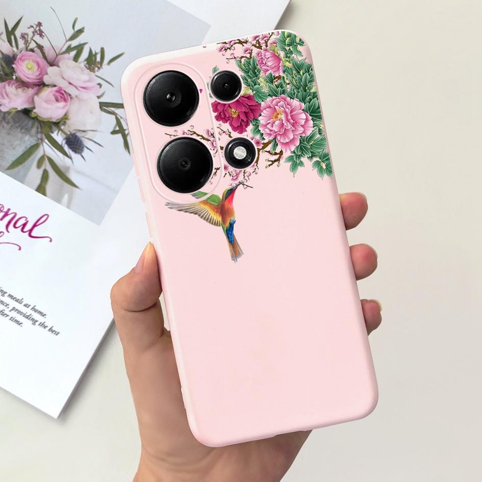 For Xiaomi Redmi Note 13 Pro 4G 2024 Case Cute Love Heart Cactus Soft Matte TPU Cover For Xiaomi Poco M6 Pro 4G Note13 Pro Coque
