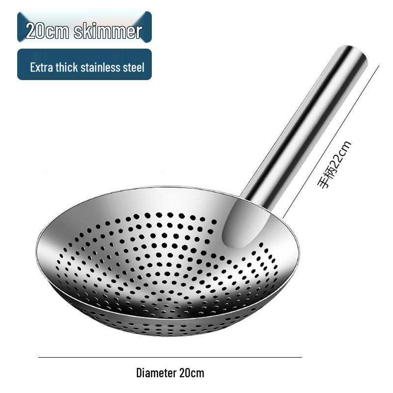 Stainless Steel Thickened Skimmer & Frying Basket Strainer for Noodles and Oil Pans