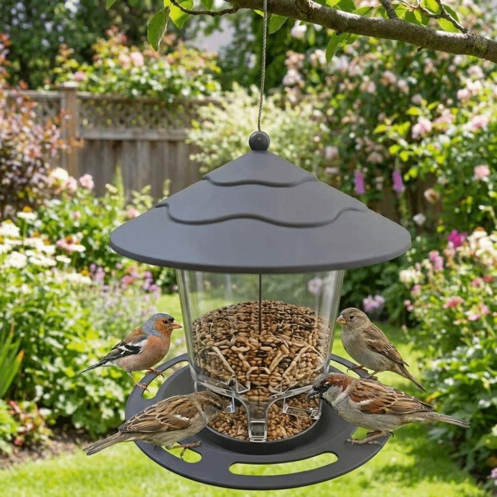 Gazebo Style Bird Feeding Station Large Capacity Hummingbird Feeder Bird Food Container  Outdoor