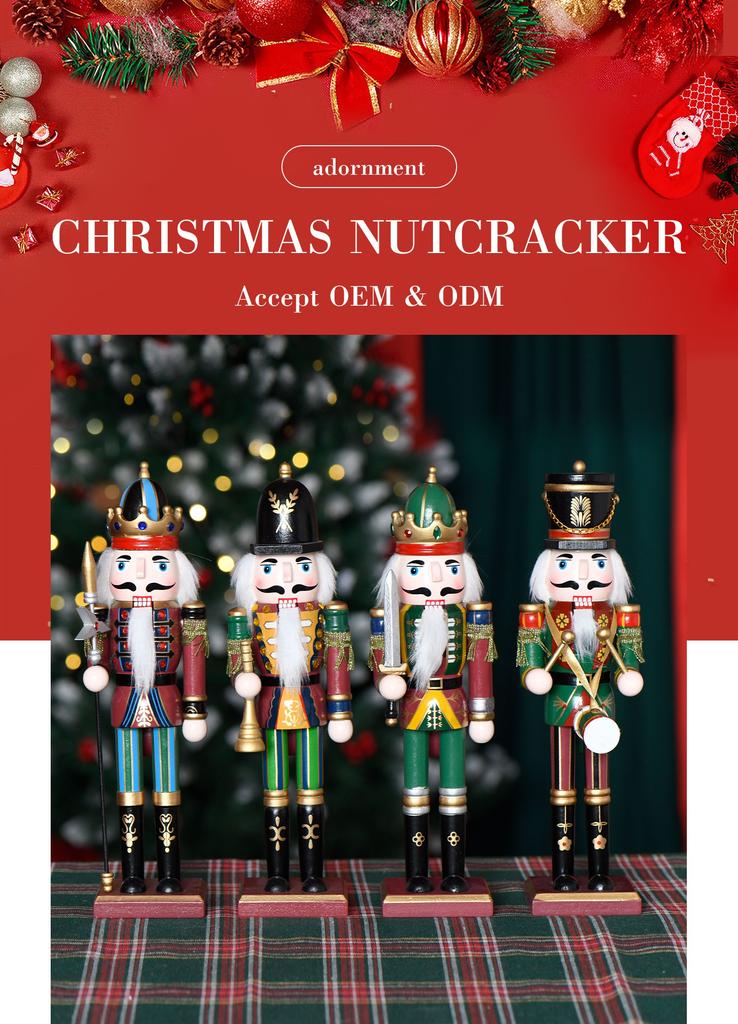 Einzelhandel 30cm Antikes Muster Weihnachts-Soldat Nussknacker-Puppen Traditionelle Weihnachten Dekoration