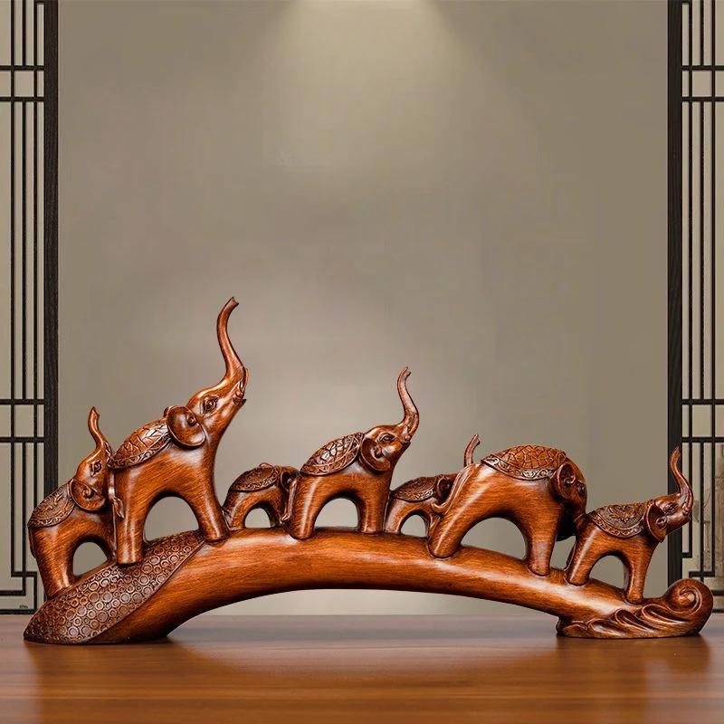 Sette Elefanti Fortunati Ornamenti Elefante Attrazione di Ricchezza Decorazione Creativa per Casa Soggiorno Regali per Trasloco Nuova Casa