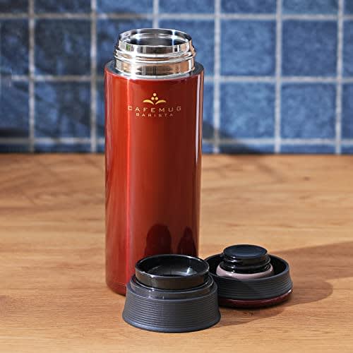PEARL METAL 500ml Water Bottle, Lightweight Stainless Steel Mug, Coffee Cherry Design, Perfect for Baristas, HB-2610
