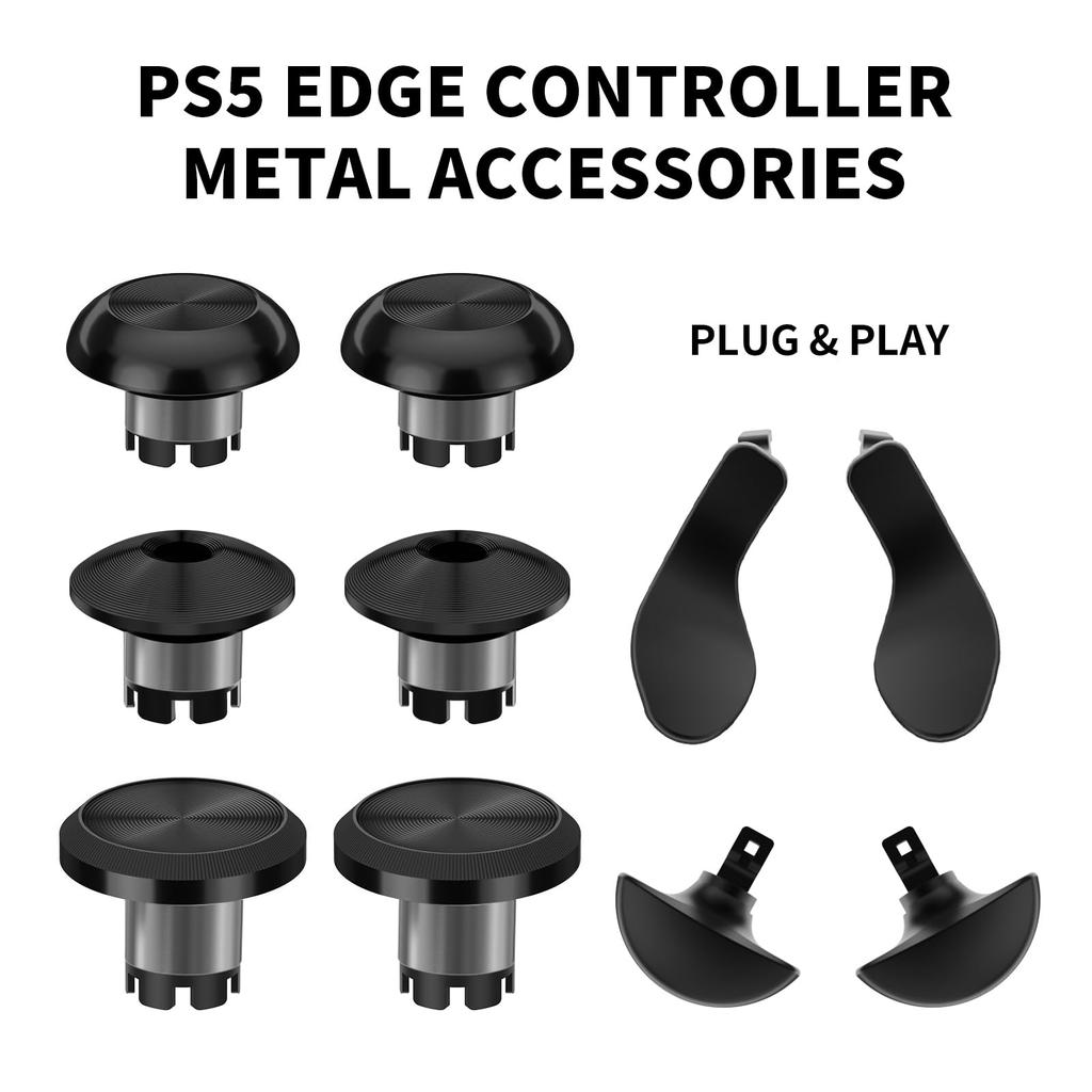 Metal Thumbsticks for PS5 Edge Metal Back Paddle Trigger Button Replacement Accessory Parts for PS5 DualSense Analog Controller, Joysticks,