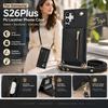 Samsung S26 Series PU Leather Phone Case with Long Strap, Zipper Pocket and Kickstand