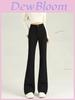 Micro Flared Pants For Women With High Waist And Fleece Lining For Autumn Casual Wear