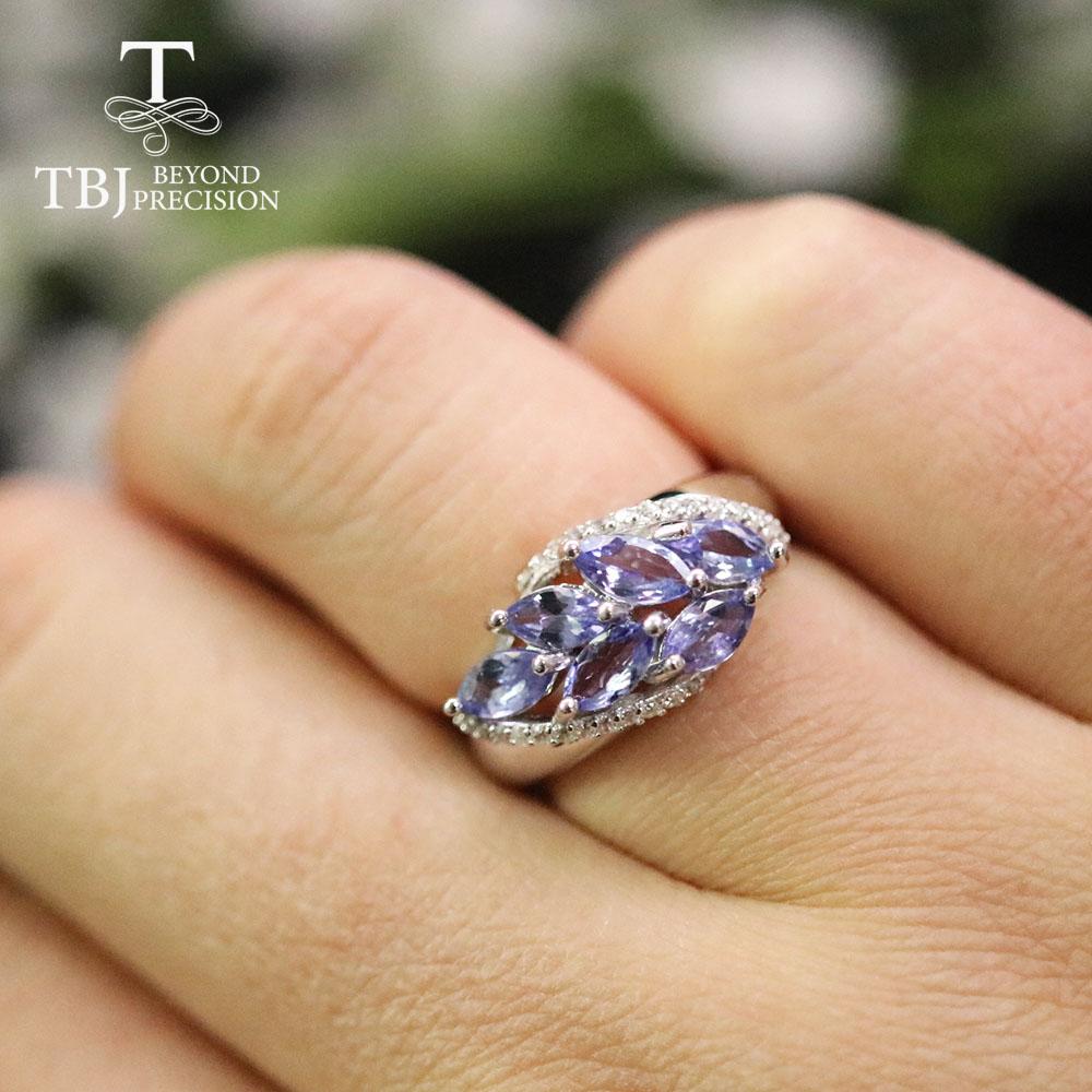 NEW Natural Blue 5.5ct Tanzanite Jewelry Set Real Tanzania Gemstone Classic Design 925 Sterling Silver Earring Ring