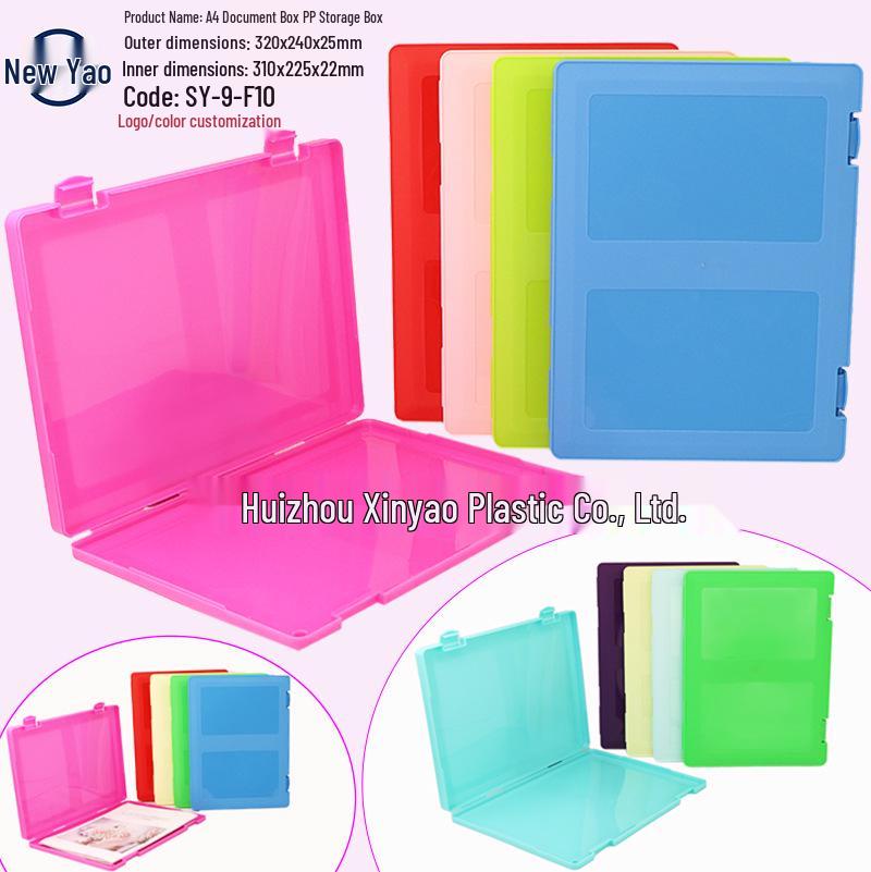 Large Capacity A4 File Box with Pen Slot & Clipboard for A5 Paper Storage