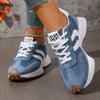 Spring Women's Fashion Color Block Vulcanized Shoes Stylish Lace-up Designer  Outdoor Walking Low-top Sports Shoes Plus Size